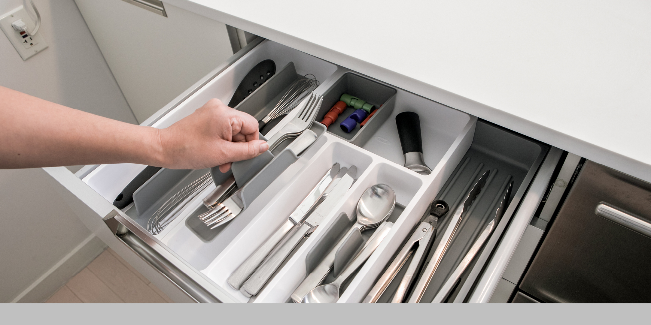OXO Good Grips Expandable Kitchen Drawer Organizer Industrial